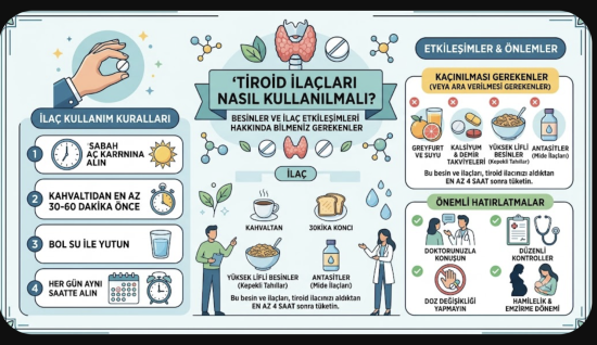 Tiroid İlaçları Nasıl Kullanılmalı? Besinler ve İlaç Etkileşimleri Hakkında Bilmeniz Gerekenler