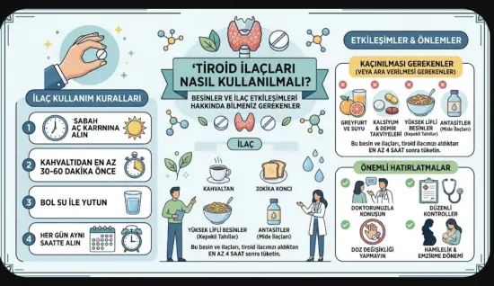 Tiroid İlaçları Nasıl Kullanılmalı? Besinler ve İlaç Etkileşimleri Hakkında Bilmeniz Gerekenler